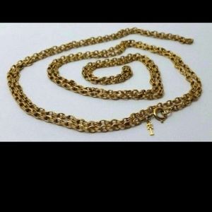 Trifari 54 inch long vintage chain goldtone necklace